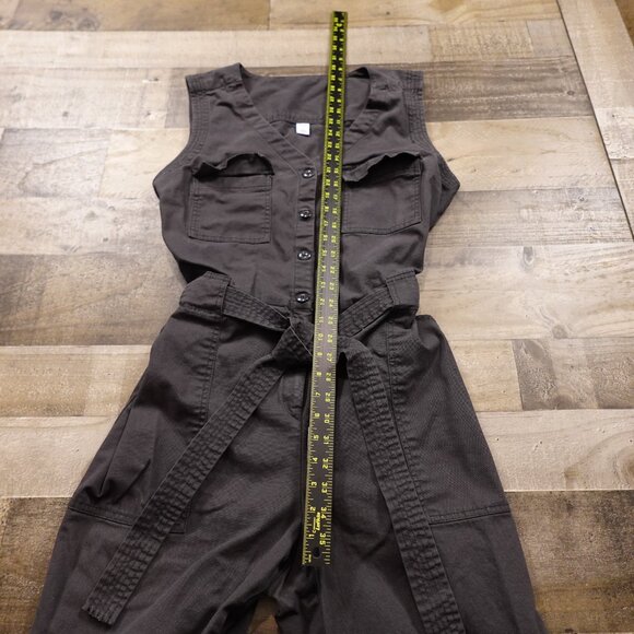 Old Navy Sleeveless Canvas Tie-Belt Utility Jumpsuit – Women’s Medium Gray - Picture 6 of 12
